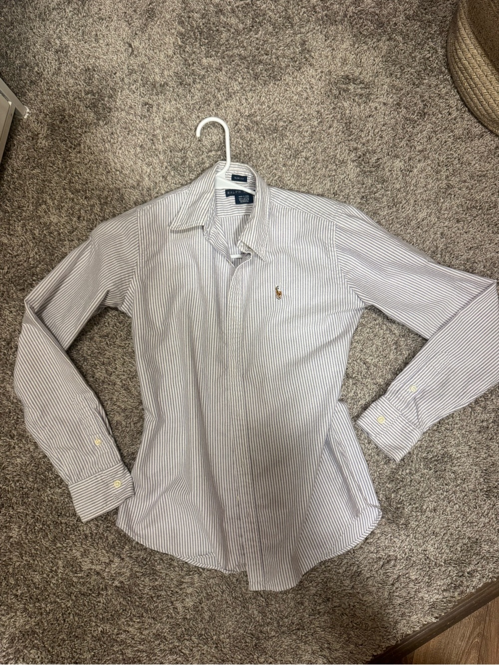 Ralph Lauren women’s White & Blue Stripe Oxford Shirt